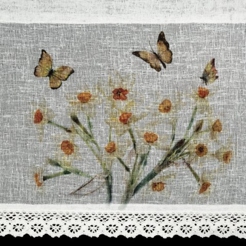 FIRANA GOTOWA FLORA 150 X 60 CM BIAŁY