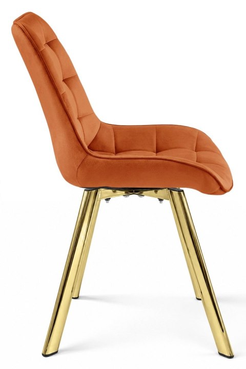 Krzesło SORIA 360 - aksamit miedziany / nogi złote x 3