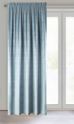 ZASŁONA GOTOWA D91 CYPR NA TAŚMIE 140 X 270 CM NIEBIESKI