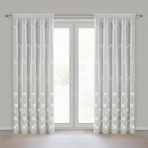 FIRANA GOTOWA ROSALY NA TAŚMIE 140 X 270 CM KREMOWY