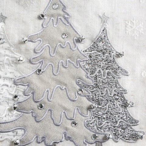 OBRUS ŚWIĄTECZNY 31 35 X 183 CM SREBRNY