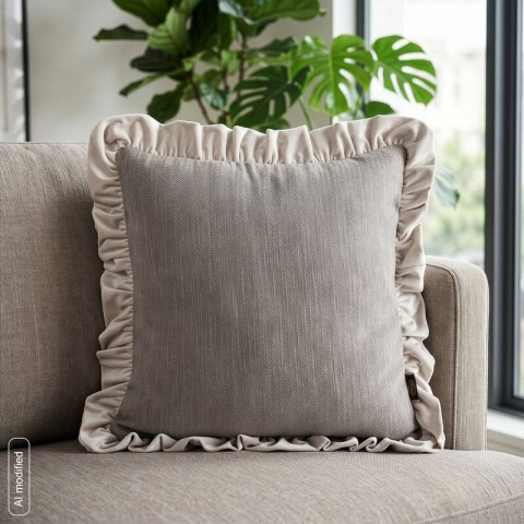 POSZEWKA ELVARA BEŻ 45 X 45 CM BEŻOWY