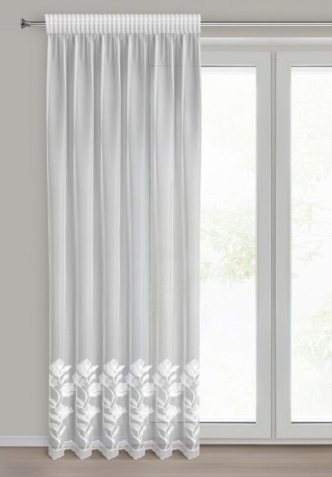 FIRANA GOTOWA CHARLI NA TAŚMIE 140 X 270 CM BIAŁY