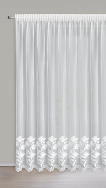 FIRANA GOTOWA CHARLI NA TAŚMIE 400 X 270 CM BIAŁY