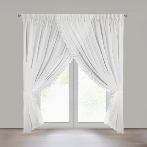FIRANA GOTOWA LORETA 1 NA TAŚMIE 400 X 250 CM BIAŁY