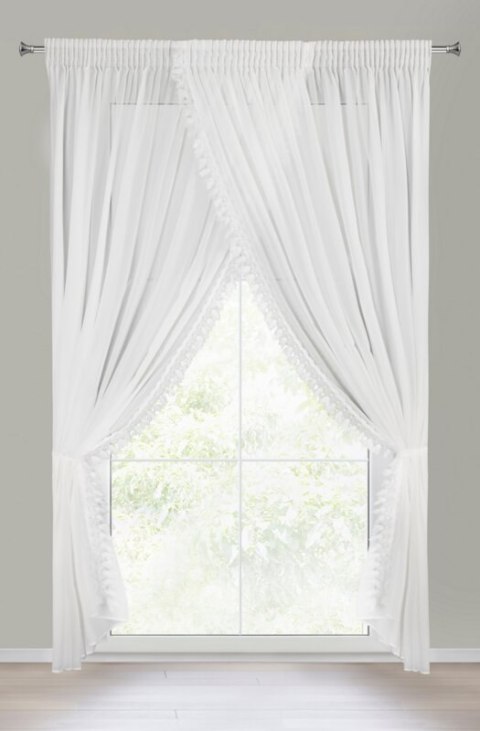 FIRANA GOTOWA LORETA 1 NA TAŚMIE 400 X 250 CM BIAŁY