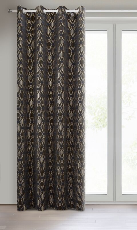 ZASŁONA GOTOWA KAJA 135 X 250 CM CZARNY