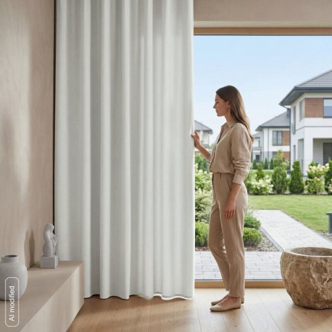 ZASŁONA GOTOWA VELMA NA TAŚMIE 140 X 270 CM BIAŁY