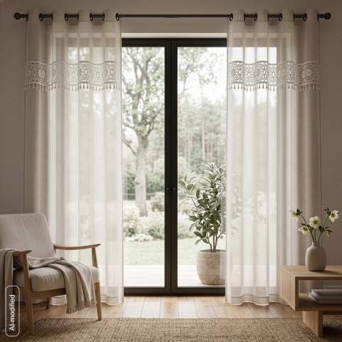 FIRANA GOTOWA EVELINE 140 X 250 CM NATURALNY