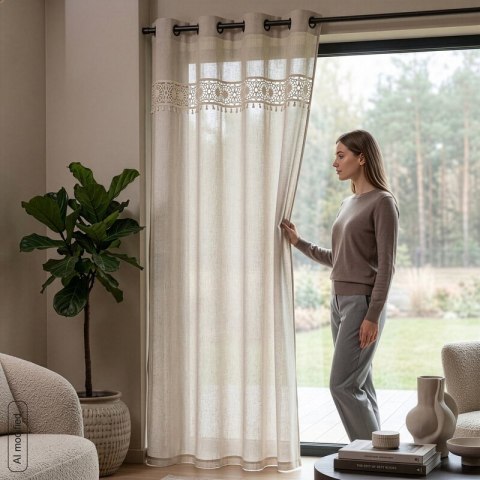 FIRANA GOTOWA EVELINE 140 X 250 CM NATURALNY