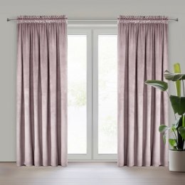 ZASŁONA GOTOWA D91 ROSA NA TAŚMIE 135 X 300 CM PUDROWY RÓŻ