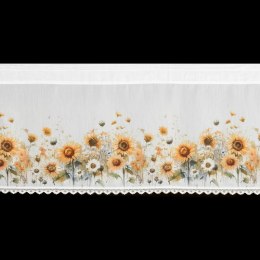 FIRANA GOTOWA SUNFLOWER NA TAŚMIE 150 X 40 CM BIAŁY