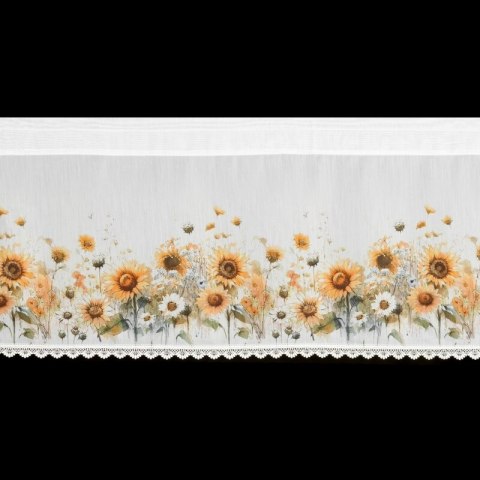 FIRANA GOTOWA SUNFLOWER NA TAŚMIE 150 X 40 CM BIAŁY