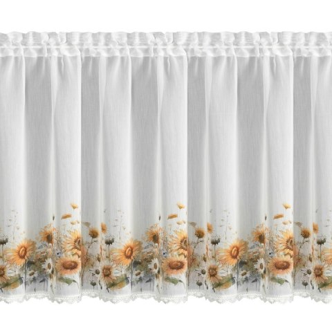 FIRANA GOTOWA SUNFLOWER NA TAŚMIE 150 X 70 CM BIAŁY