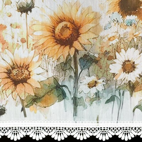 FIRANA GOTOWA SUNFLOWER NA TAŚMIE 150 X 70 CM BIAŁY