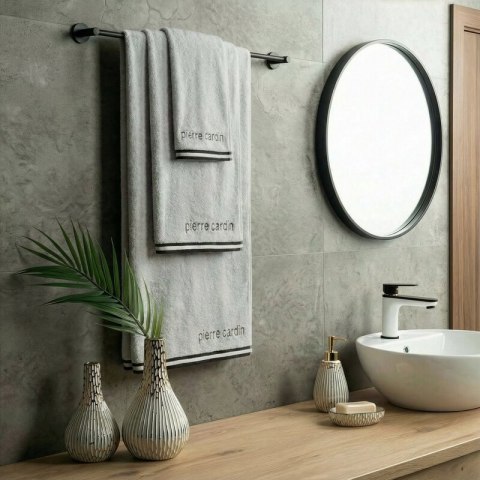 RĘCZNIK PIERRE CARDIN ROCCO 50 X 90 CM SREBRNY