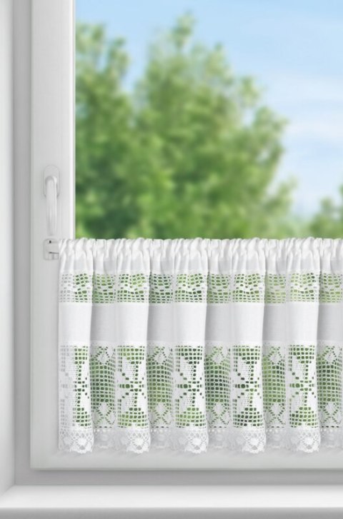 FIRANA GOTOWA MIRANDA NA TAŚMIE 150 X 45 CM BIAŁY