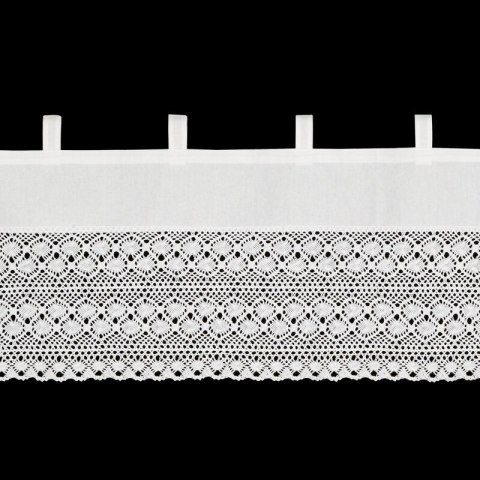 FIRANA GOTOWA VALENTINA NA SZELKACH 150 X 45 CM BIAŁY