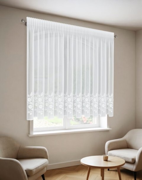 ZASŁONA GOTOWA ROSIE 4 NA TAŚMIE 400 X 120 CM BIAŁY