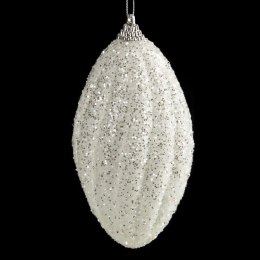 BOMBKA CHOINKOWA 7 X 15 CM BIAŁY