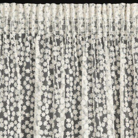 FIRANA GOTOWA DAISY NA TAŚMIE 130 X 270 CM BIAŁY