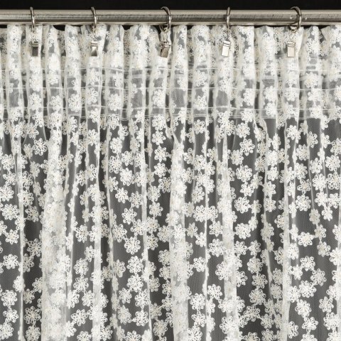 FIRANA GOTOWA DAISY NA TAŚMIE 130 X 270 CM BIAŁY