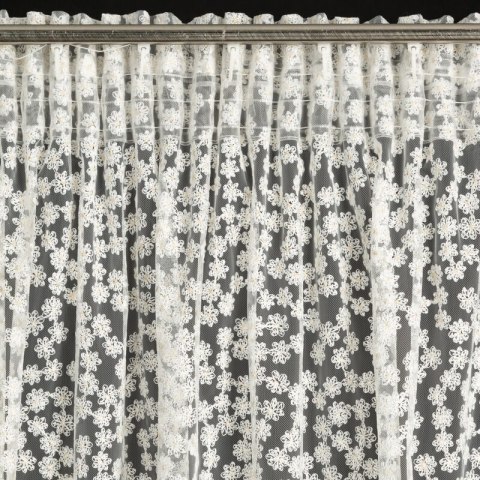 FIRANA GOTOWA DAISY NA TAŚMIE 130 X 270 CM BIAŁY