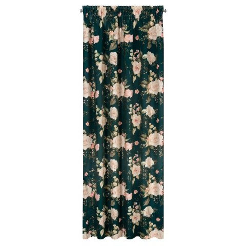 ZASŁONA GOTOWA ROSE NA TAŚMIE 135 X 270 CM CIEMNOZIELONY