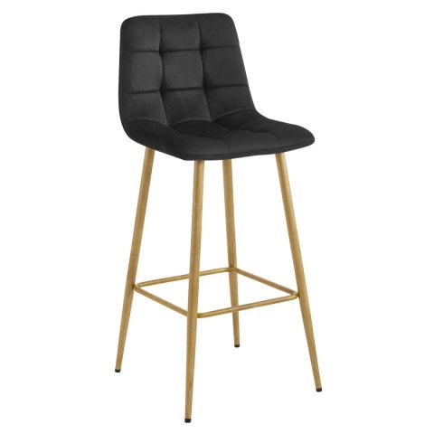 Hoker ARCETO - aksamit czarny / nogi dąb x 1