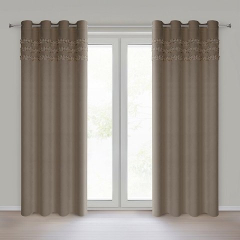 ZASŁONA GOTOWA SOFIA 4 NA TAŚMIE 140 X 250 CM CIEMNOBEŻOWY