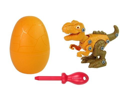 Zestaw Dinozaur Tyranozaur Rex z Jajkiem DIY Śrubokręt Pomarańczowy