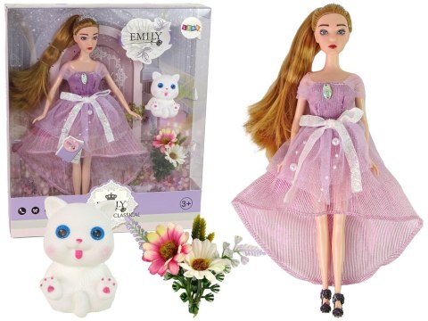 Lalka Dla Dzieci Emily Długie Włosy Biały Kotek Lalka Dla Dzieci Emily Długie Włosy Biały Kotek