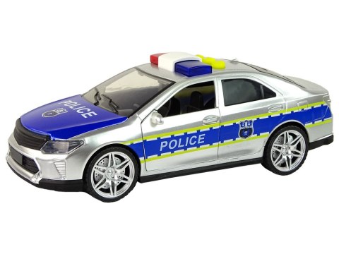 Auto Policyjne 1:14 Napęd Frykcyjny Dźwięki Światło Srebrne Auto Policyjne 1:14 Napęd Frykcyjny Dźwięki Światło Srebrne