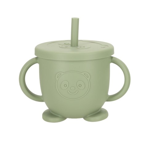 Naczynia silikonowe dla dzieci sowa zestaw 8 elementów zielone