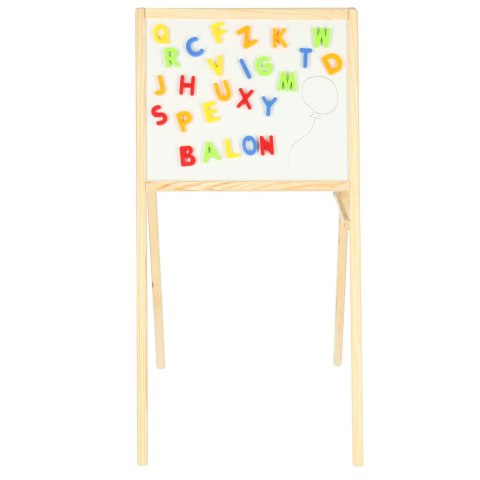 Tablica magnetyczna kredowa dwustronna drewniana literki kreda 43x50x84cm