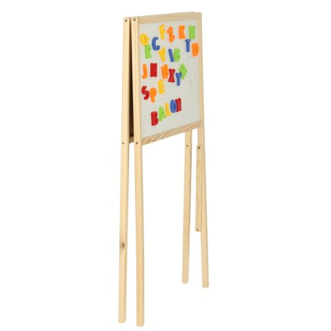 Tablica magnetyczna kredowa dwustronna drewniana literki kreda 43x50x84cm