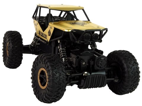 Auto RC Wysokie Koła 1:18 Plastikowe Czarne Złote Auto RC Wysokie Koła 1:18 Plastikowe Czarne Złote