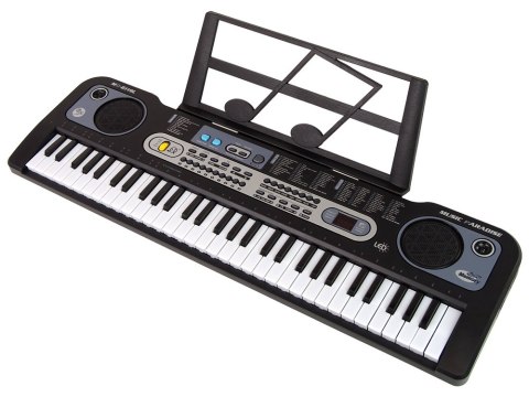Keyboard z Mikrofonem Instrument Muzyczny Czarny Keyboard z Mikrofonem Instrument Muzyczny Czarny