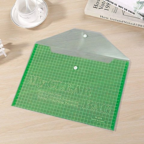 Teczka Folder Kopertowy Z Zapięciem Przeźroczysty Zielony A4 20 Sztuk Teczka Folder Kopertowy Z Zapięciem Przeźroczysty Zielony A4 20 Sztuk
