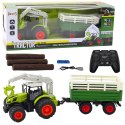 Traktor Rolniczy Z Przyczepą I Chwytakiem Zdalnie Sterowany RC 2.4G