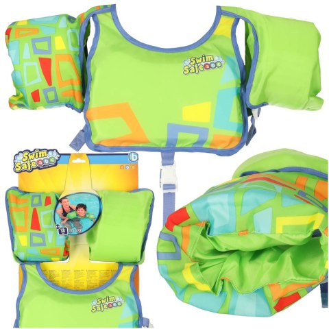 Kamizelka piankowa z rękawkami do pływania kapok dla dzieci 3-6 lat 19-30 kg BESTWAY 32174 zielona