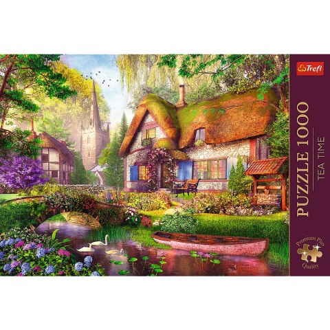 Puzzle- 1000 Premium Plus - Tea Time: Urocza chatka w lesie Trefl 10804