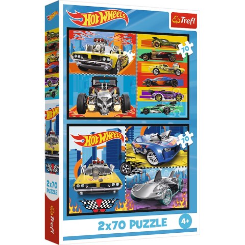Puzzle - 2x70 - Samochodziki - Hot Wheels Trefl 34442