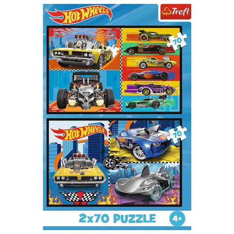 Puzzle - 2x70 - Samochodziki - Hot Wheels Trefl 34442