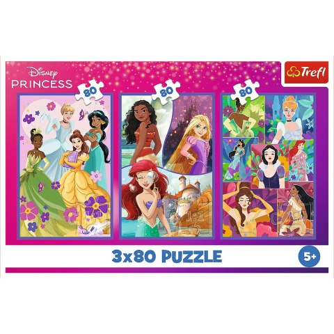 Puzzle - 3x80 - Księżniczki przyjaciółki - Disney Princess Trefl 34884