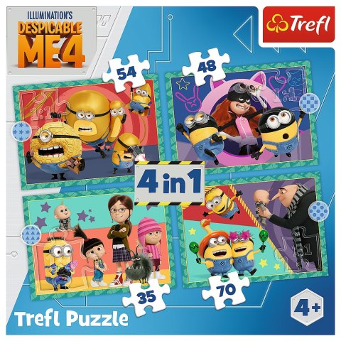 Puzzle - 4w1 - Zwariowane Minionki Trefl 34648