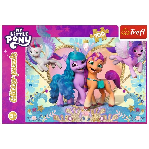 Puzzle Glitter 100 el. My Little Pony Błyszczące kucyki Trefl 14831