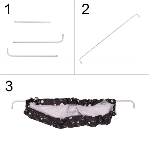 Barierka osłona ochronna do łóżka otwierana 200 cm czarna
