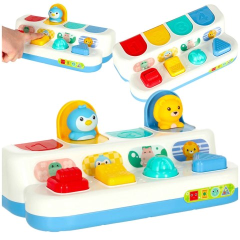 Gra zręcznościowa edukacyjna montessori wbijak wyskakujące zwierzątka POP-UP