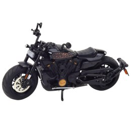 Motocykl Chopper Metalowy Światła Dźwięki Czarny Złote Elementy 1:12